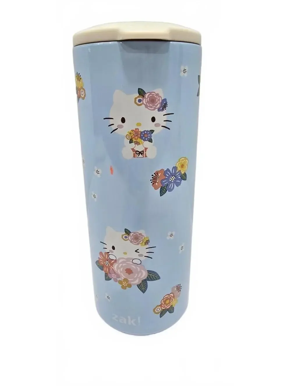 Zak! Designs Blue Floral Hello Kitty Travel Mug with Lid